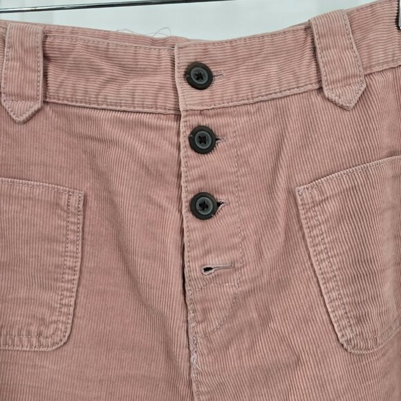 Frye Llana Ultra High Rise Wide Leg Corduroy Jeans mauve FLAWED Size 4 - Picture 3 of 15